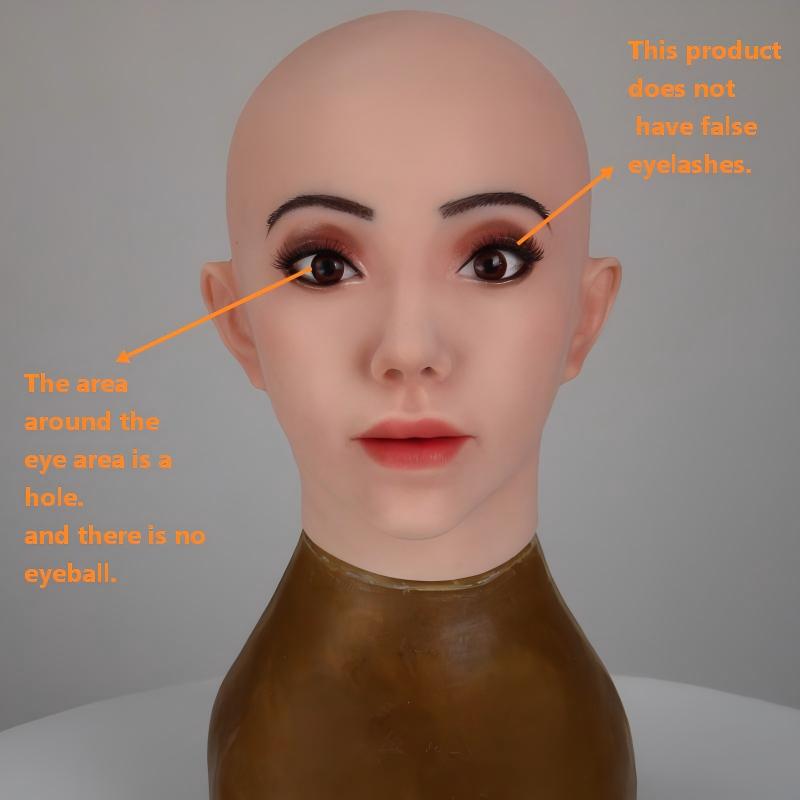 Face Mask Silicone - Realistische Hautstruktur, kahle weibliche Silikon-Gesichtsmaske, hochsimulierte