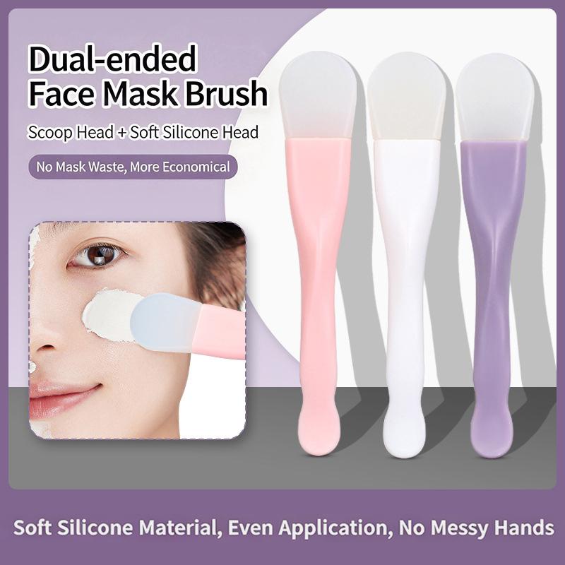Face Mask Silicone - 【M】1/2/3 Stück Doppelendiger Silikon-Maskenpinsel - Gesichtsreinigungsschaber